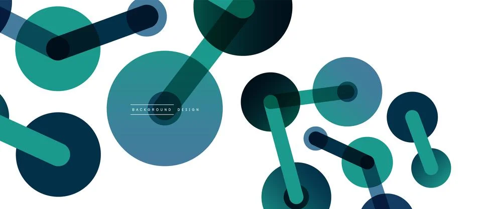 Abstract background. Round dots connected by lines. Trendy techno business Illustrazione stock