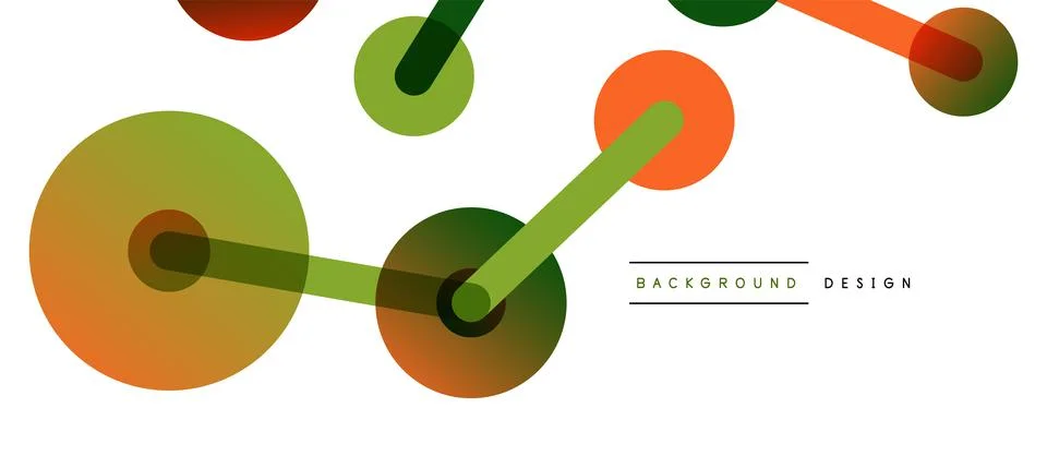 Abstract background. Round dots connected by lines. Trendy techno business Illustrazione stock