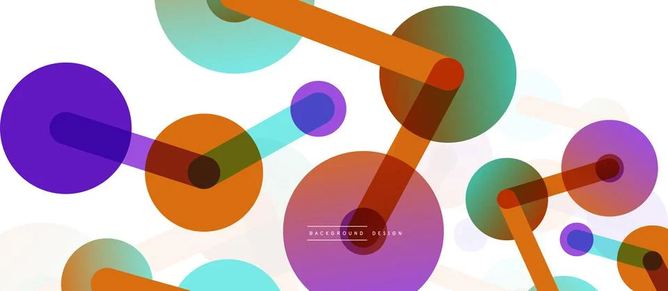 Abstract background. Round dots connected by lines. Trendy techno business 스톡 일러스트