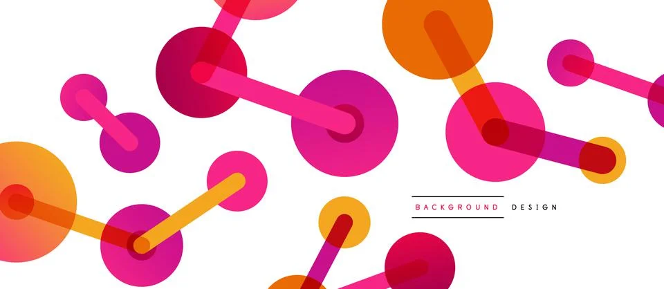 Abstract background. Round dots connected by lines. Trendy techno business 스톡 일러스트