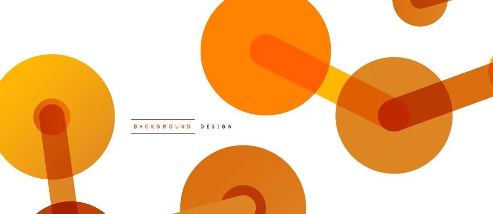 Abstract background. Round dots connected by lines. Trendy techno business Illustrazione stock