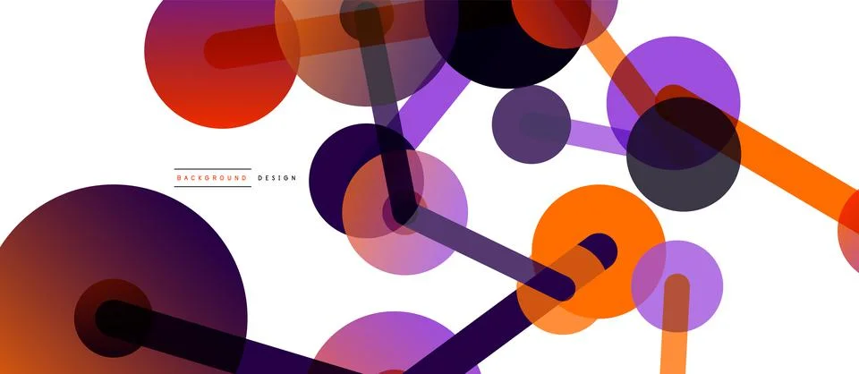 Abstract background. Round dots connected by lines. Trendy techno business Stock Illustration