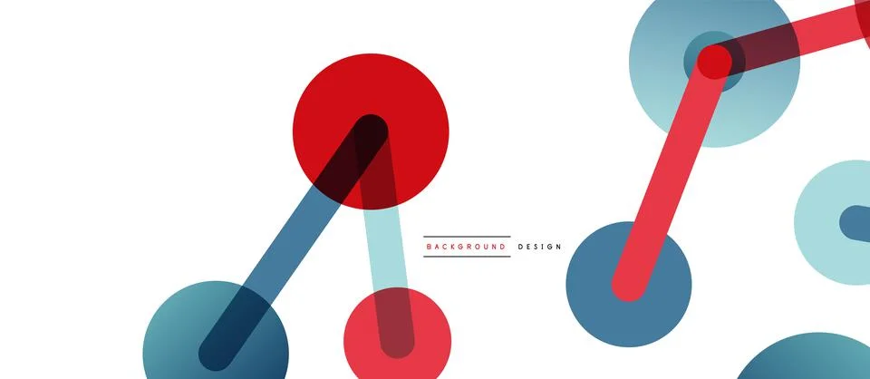Abstract background. Round dots connected by lines. Trendy techno business Illustrazione stock