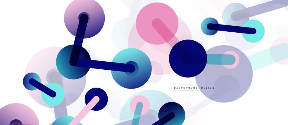 Abstract background. Round dots connected by lines. Trendy techno business 스톡 일러스트
