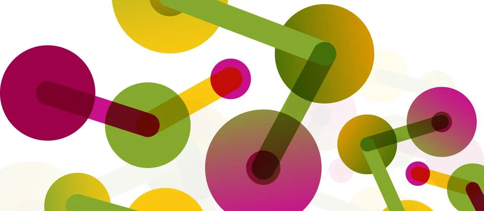 Abstract background. Round dots connected by lines. Trendy techno business Stockillustratie