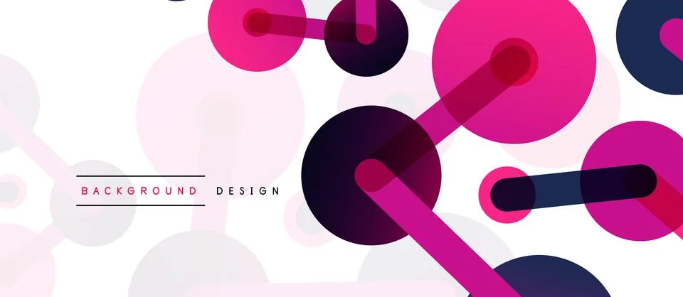 Abstract background. Round dots connected by lines. Trendy techno business Stockillustratie