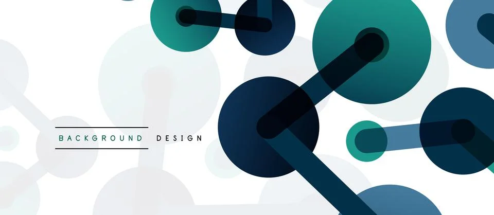Abstract background. Round dots connected by lines. Trendy techno business Stock Illustration