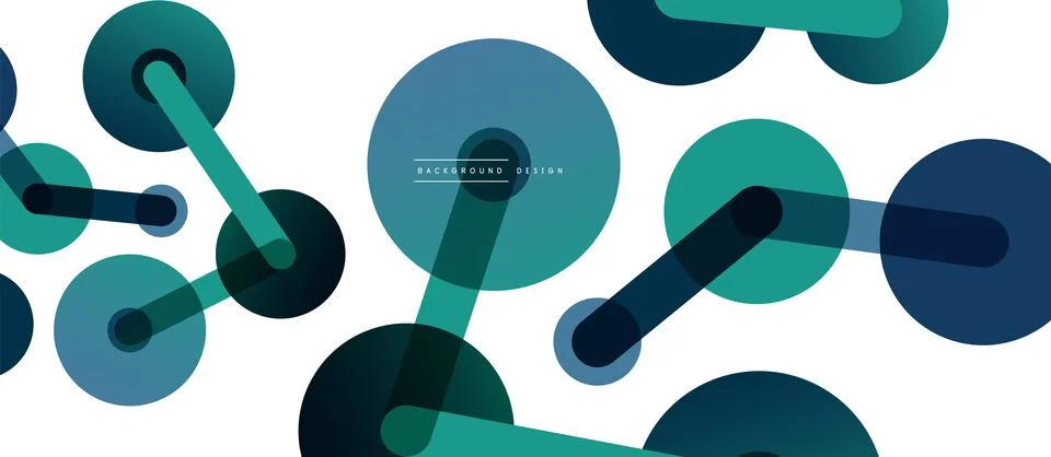 Abstract background. Round dots connected by lines. Trendy techno business 库存插图