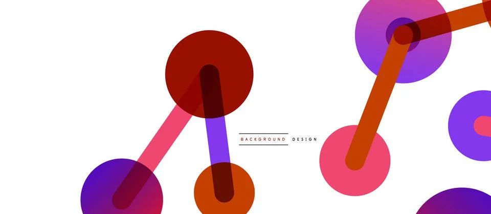 Abstract background. Round dots connected by lines. Trendy techno business Stock Illustration