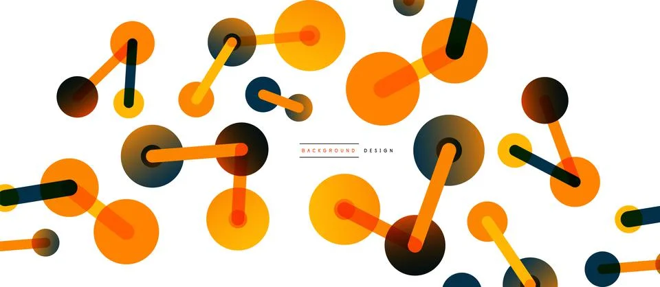 Abstract background. Round dots connected by lines. Trendy techno business 스톡 일러스트