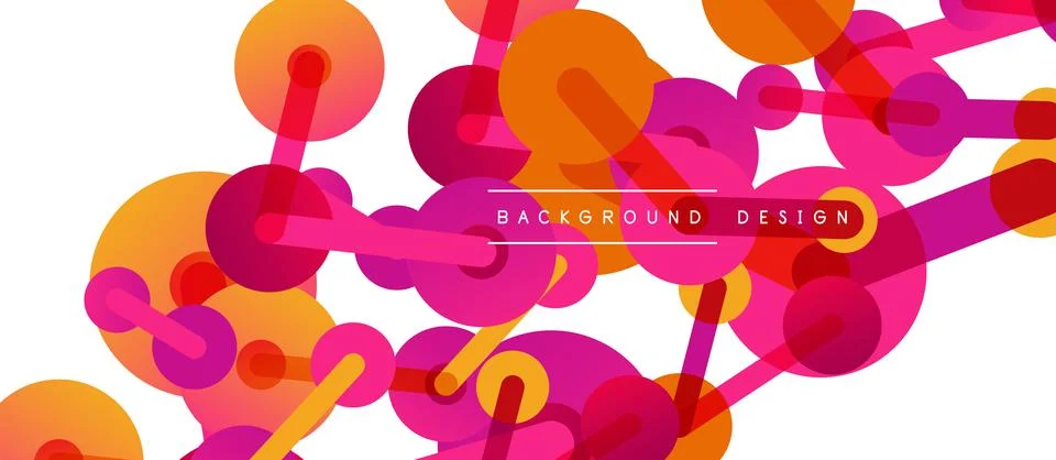 Abstract background. Round dots connected by lines. Trendy techno business Stock Illustration