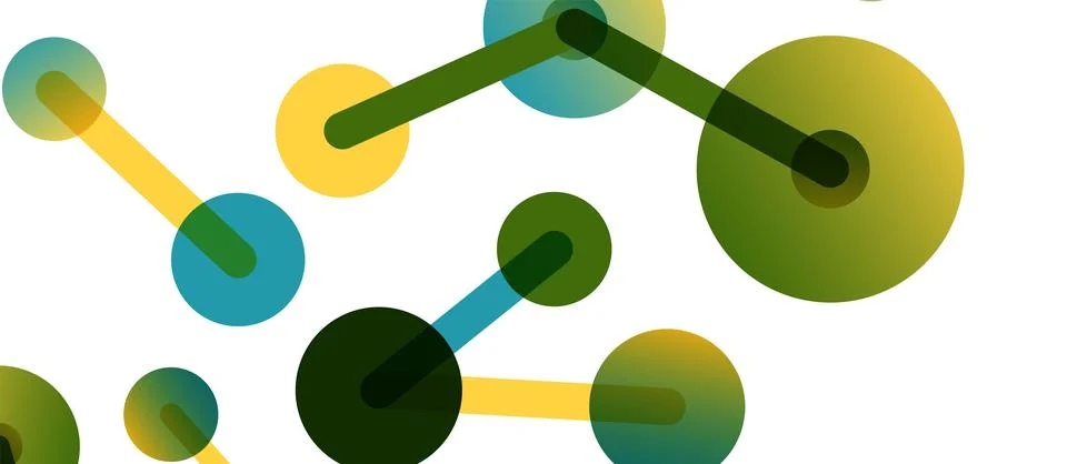 Abstract background. Round dots connected by lines. Trendy techno business Stock Illustration