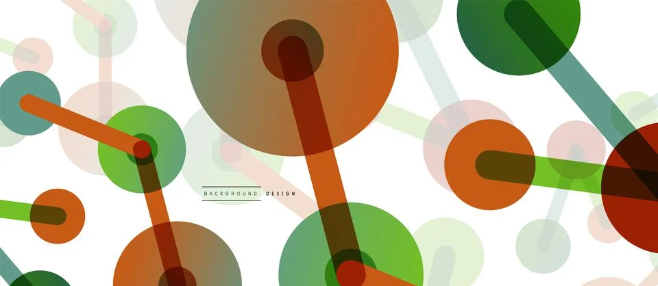 Abstract background. Round dots connected by lines. Trendy techno business 库存插图