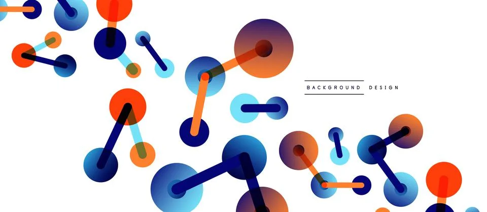 Abstract background. Round dots connected by lines. Trendy techno business 스톡 일러스트