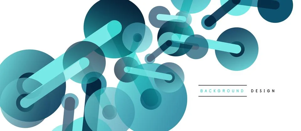 Abstract background. Round dots connected by lines. Trendy techno business Illustrazione stock