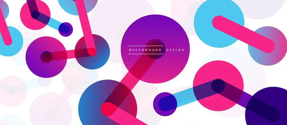 Abstract background. Round dots connected by lines. Trendy techno business Stockillustratie