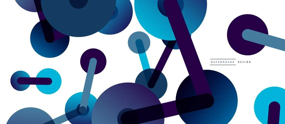Abstract background. Round dots connected by lines. Trendy techno business Stock Illustration