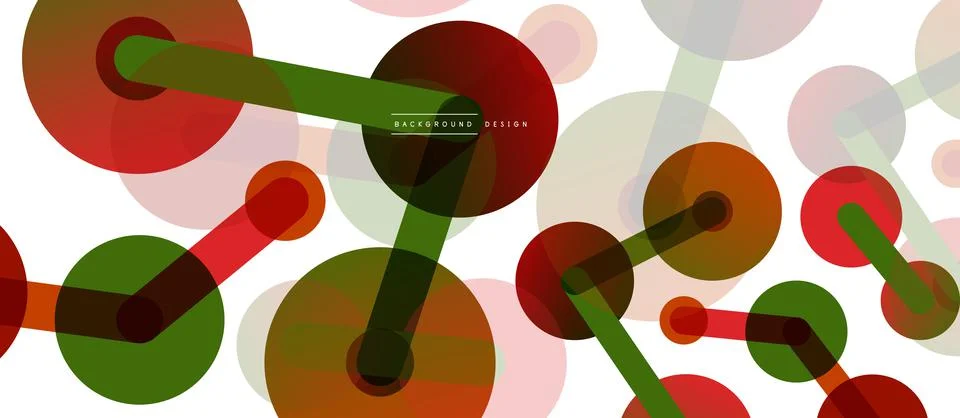 Abstract background. Round dots connected by lines. Trendy techno business Stock Illustration
