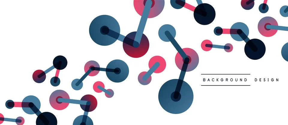 Abstract background. Round dots connected by lines. Trendy techno business 스톡 일러스트