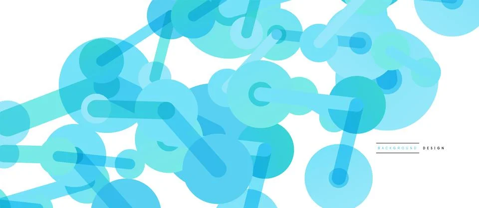 Abstract background. Round dots connected by lines. Trendy techno business Illustrazione stock