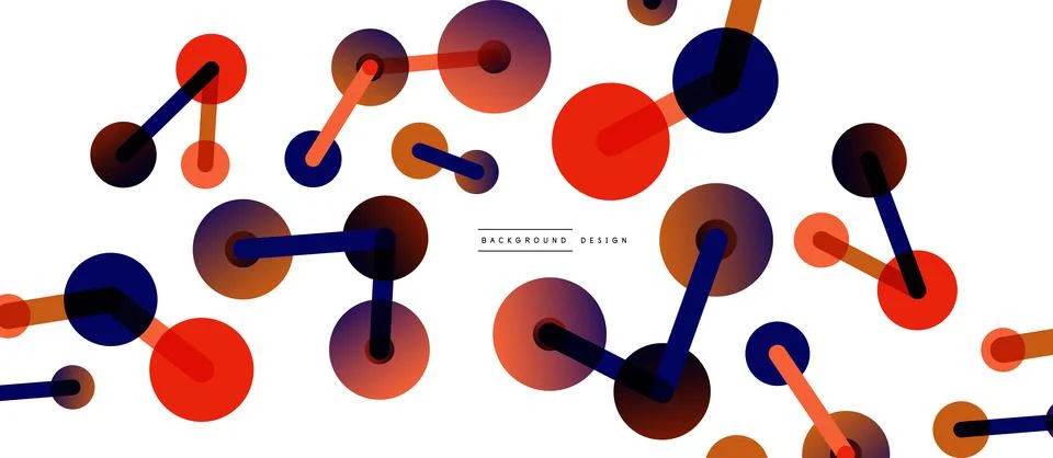 Abstract background. Round dots connected by lines. Trendy techno business 库存插图