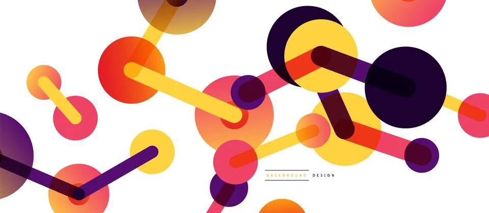 Abstract background. Round dots connected by lines. Trendy techno business 스톡 일러스트