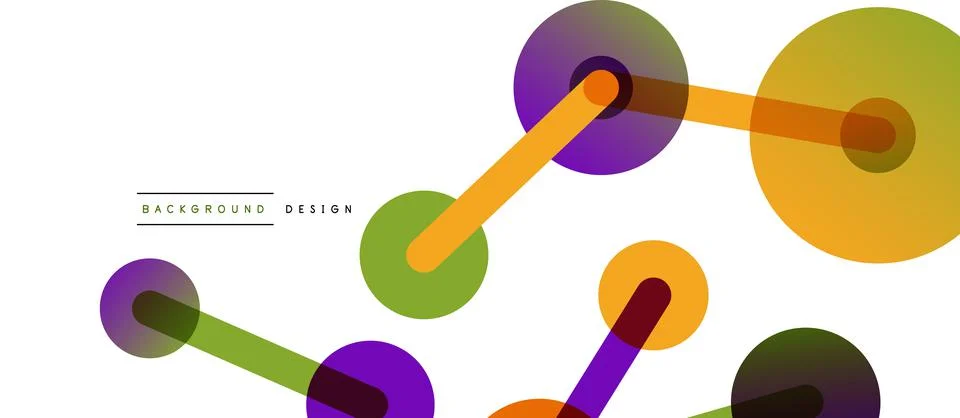 Abstract background. Round dots connected by lines. Trendy techno business Stock Illustration