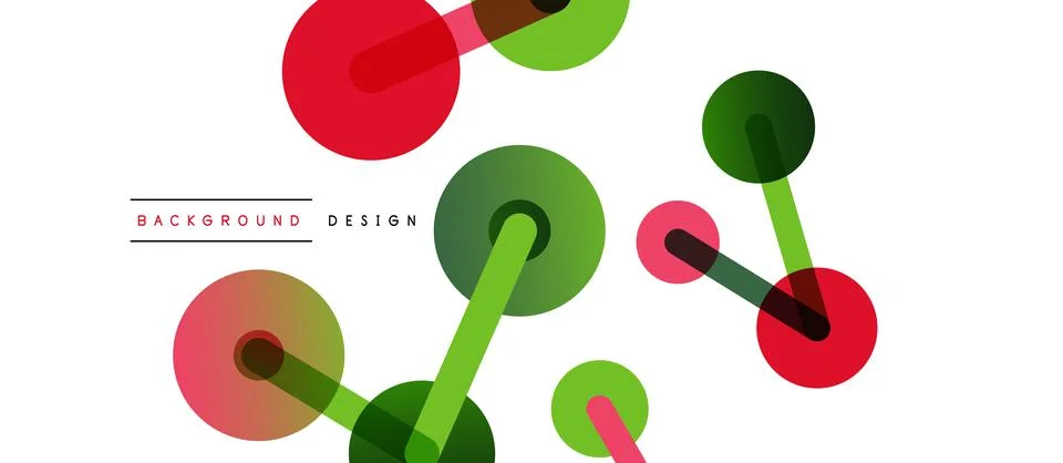 Abstract background. Round dots connected by lines. Trendy techno business Illustrazione stock