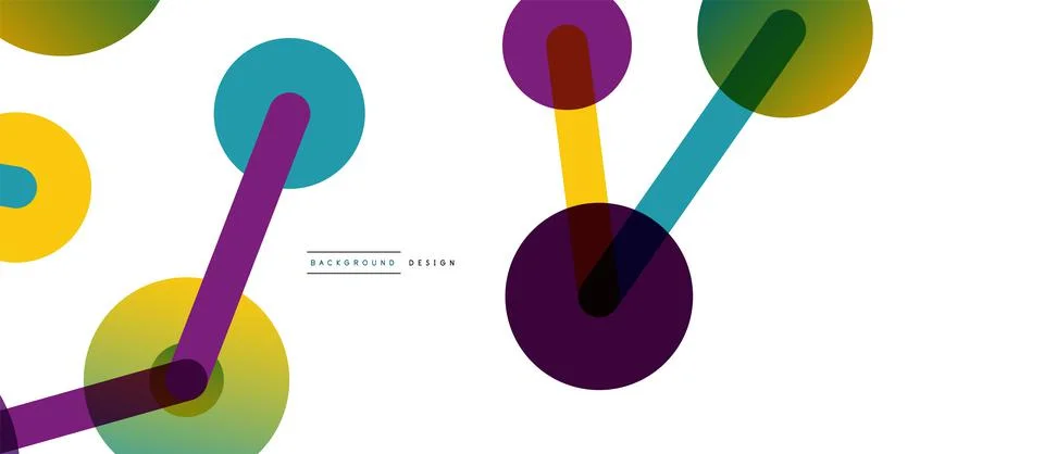Abstract background. Round dots connected by lines. Trendy techno business 库存插图