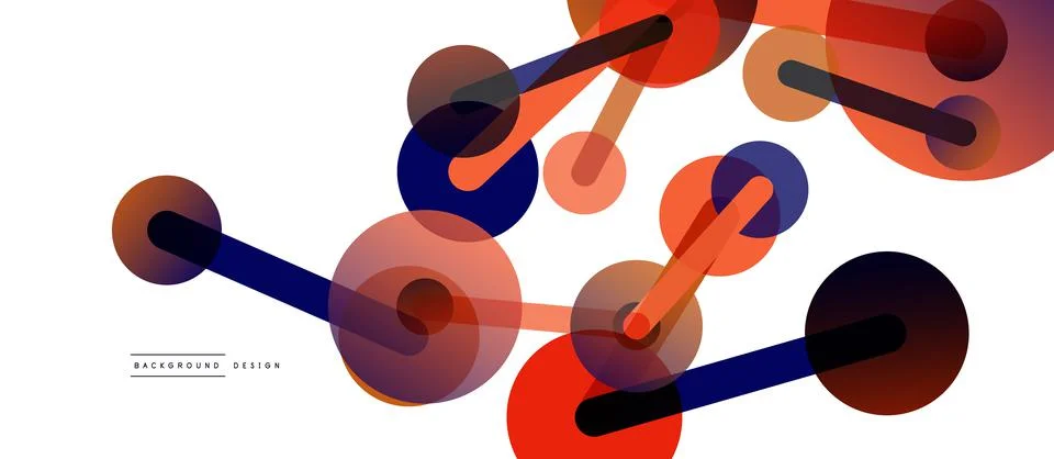 Abstract background. Round dots connected by lines. Trendy techno business 스톡 일러스트