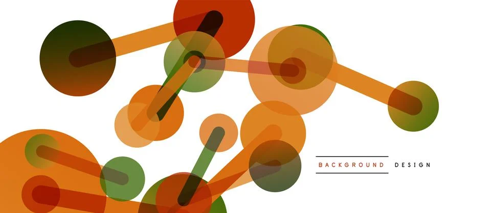 Abstract background. Round dots connected by lines. Trendy techno business Stock Illustration