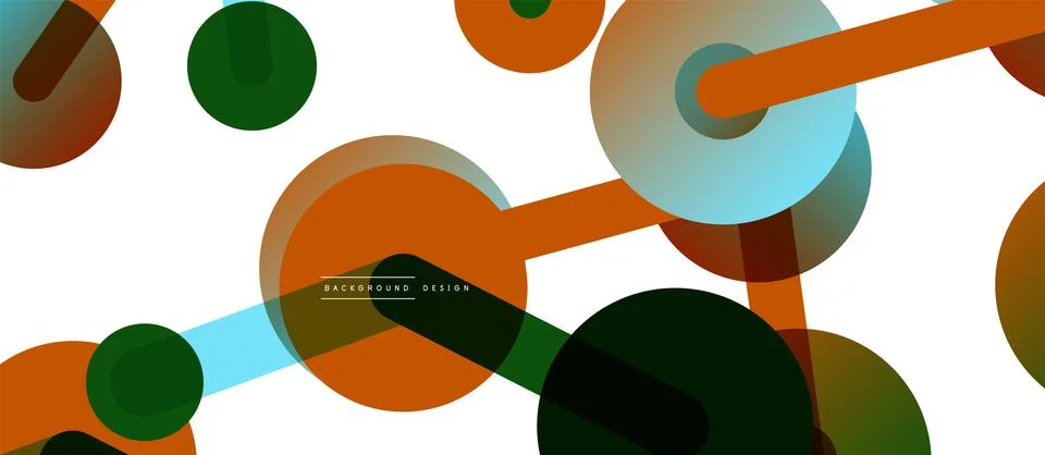 Abstract background. Round dots connected by lines. Trendy techno business Illustrazione stock