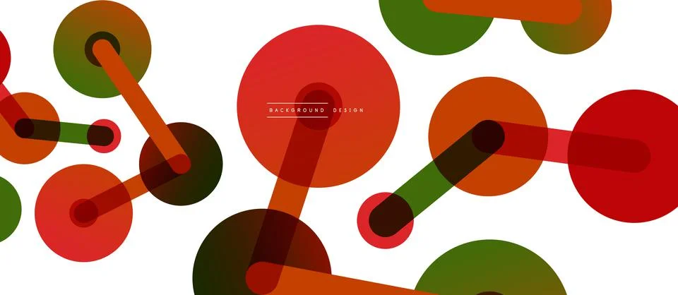 Abstract background. Round dots connected by lines. Trendy techno business Illustrazione stock