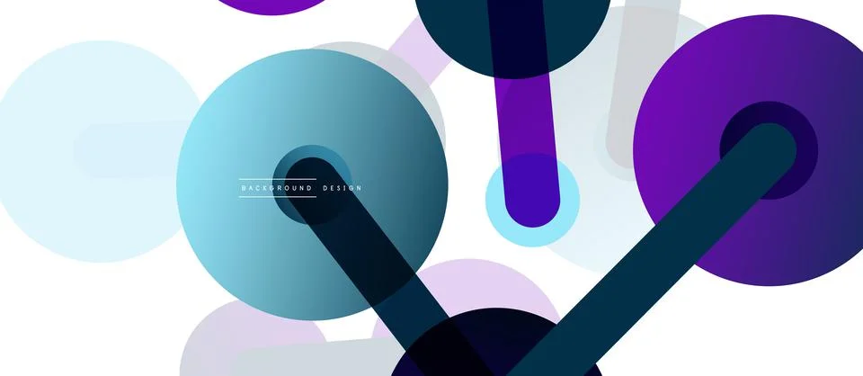 Abstract background. Round dots connected by lines. Trendy techno business Illustrazione stock