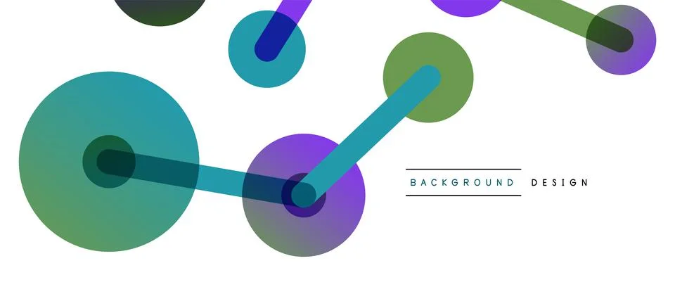Abstract background. Round dots connected by lines. Trendy techno business Illustrazione stock