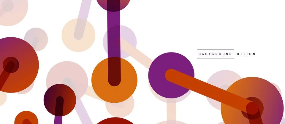 Abstract background. Round dots connected by lines. Trendy techno business 库存插图