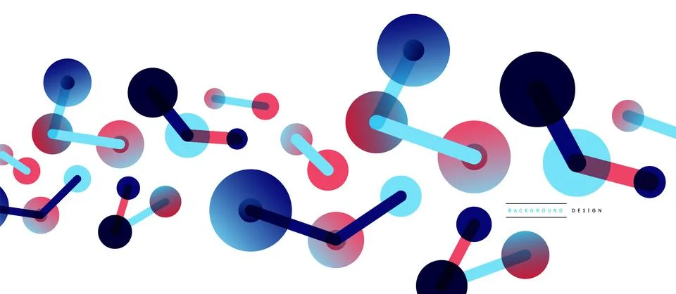 Abstract background. Round dots connected by lines. Trendy techno business 스톡 일러스트