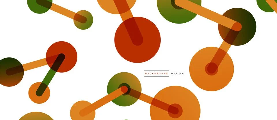 Abstract background. Round dots connected by lines. Trendy techno business Illustrazione stock