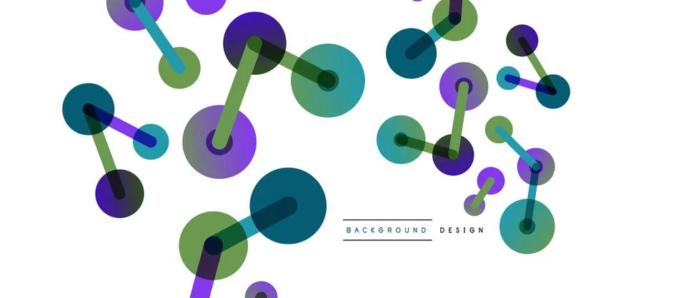 Abstract background. Round dots connected by lines. Trendy techno business 스톡 일러스트