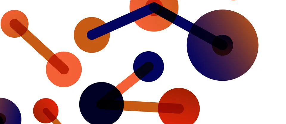 Abstract background. Round dots connected by lines. Trendy techno business Stock Illustration