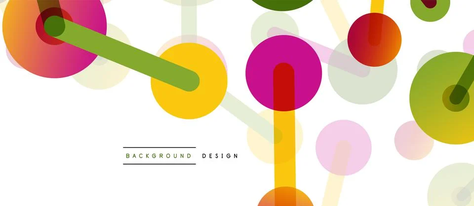 Abstract background. Round dots connected by lines. Trendy techno business Illustrazione stock