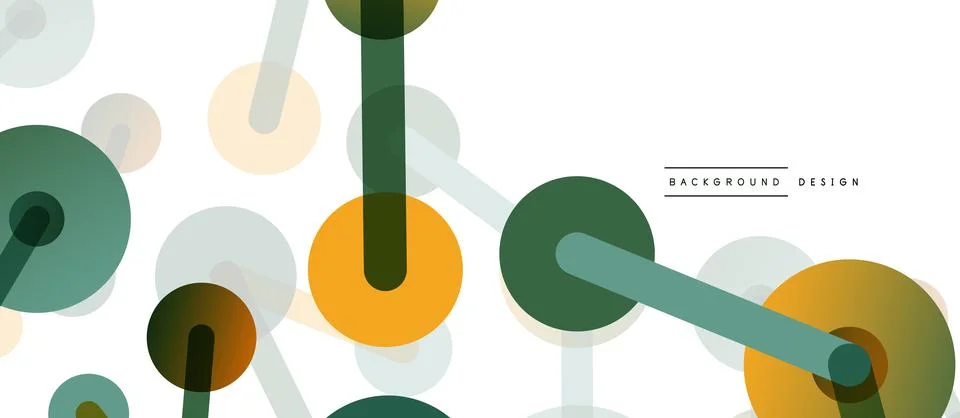 Abstract background. Round dots connected by lines. Trendy techno business Stock Illustration