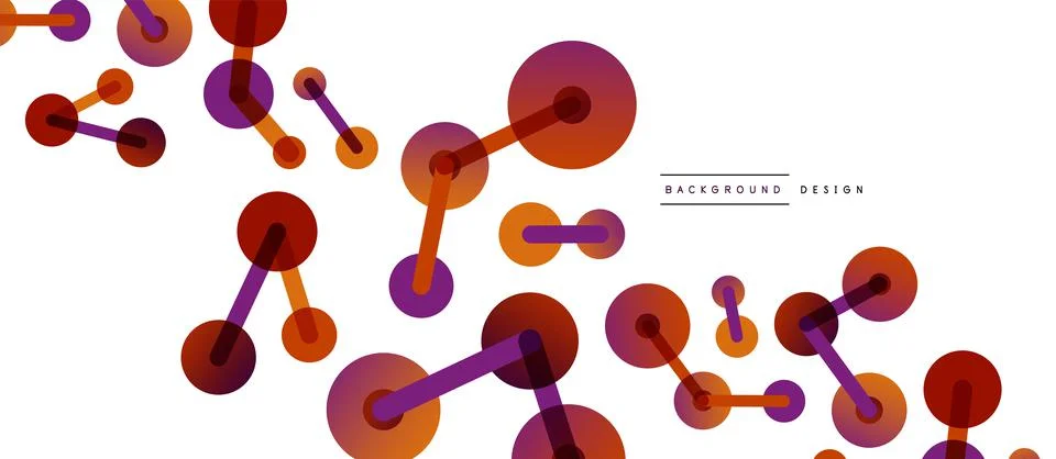 Abstract background. Round dots connected by lines. Trendy techno business 스톡 일러스트