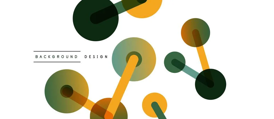 Abstract background. Round dots connected by lines. Trendy techno business Illustrazione stock