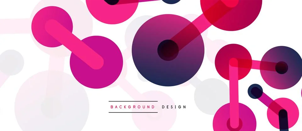 Abstract background. Round dots connected by lines. Trendy techno business 스톡 일러스트