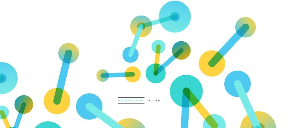 Abstract background. Round dots connected by lines. Trendy techno business Stock Illustration