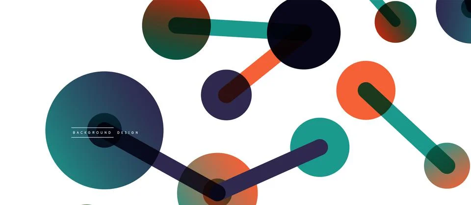 Abstract background. Round dots connected by lines. Trendy techno business イラスト素材