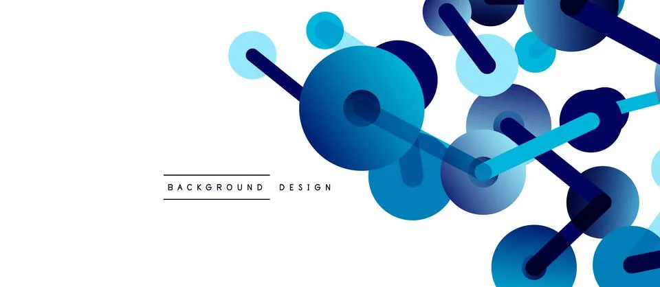 Abstract background. Round dots connected by lines. Trendy techno business Stockillustratie