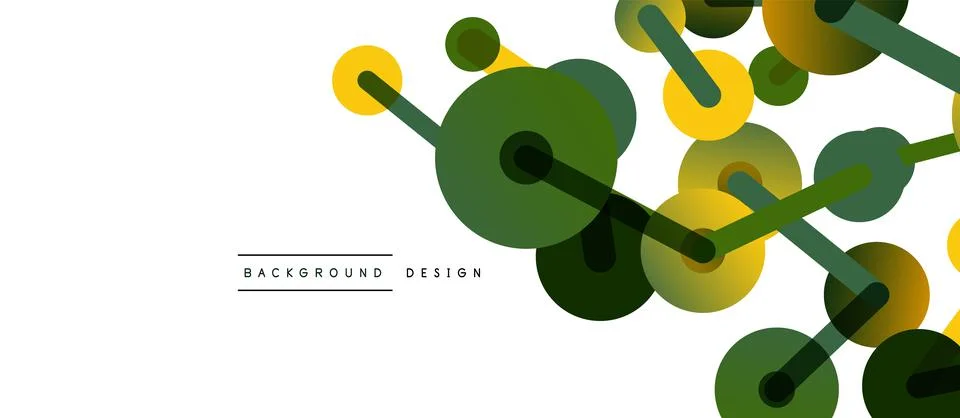 Abstract background. Round dots connected by lines. Trendy techno business Stock Illustration