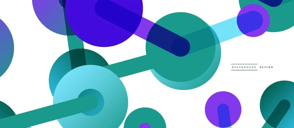 Abstract background. Round dots connected by lines. Trendy techno business Stockillustratie